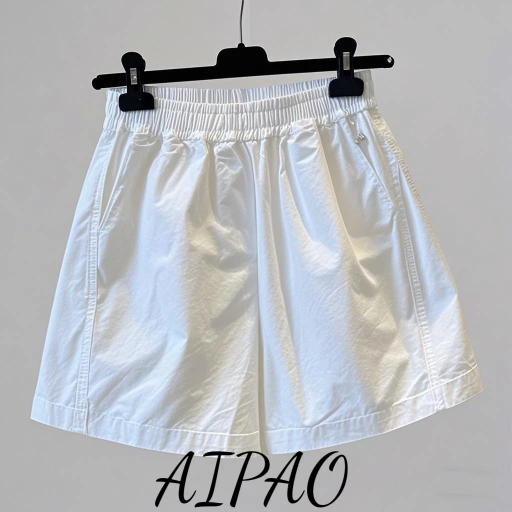 2025年夏季新款纯棉短裤女胖mm高腰遮胯a字休闲阔腿热裤女款