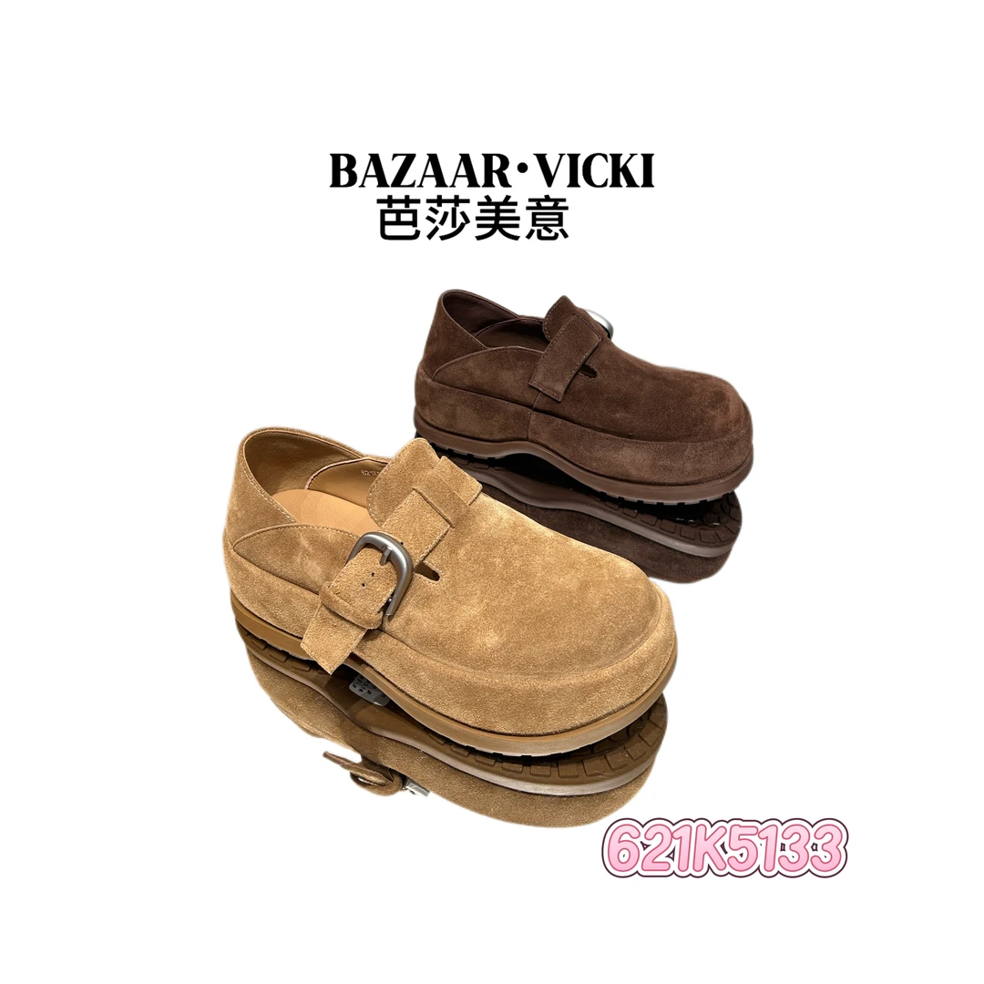 BAZAAR VICKI/芭莎美意621K5133勃肯鞋增高磨砂皮时尚休闲鞋潮流