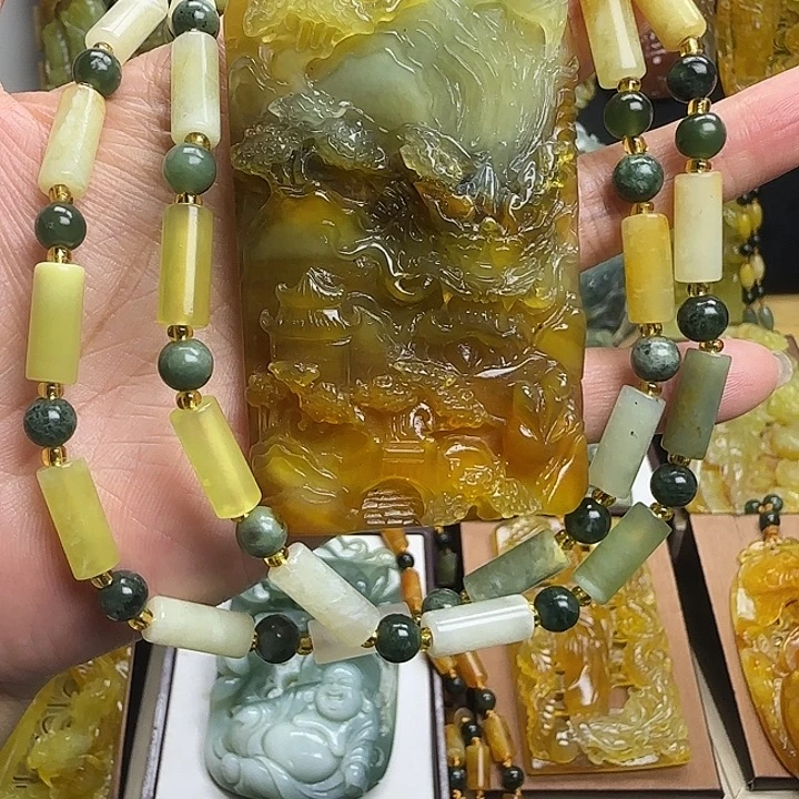 未镶嵌蛇纹石玉颈饰