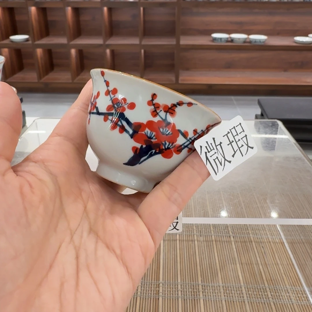 釉下手绘茶具微瑕