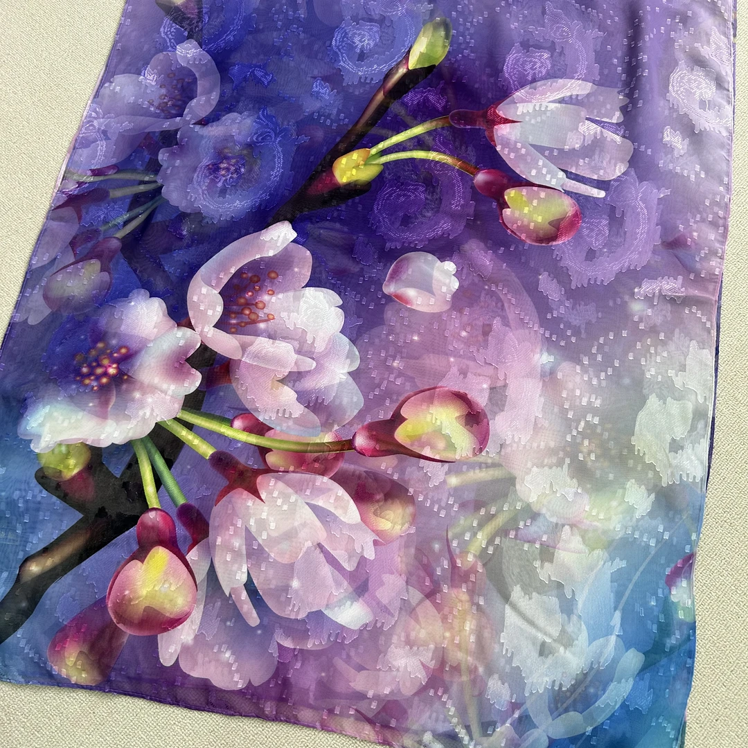 xys-481【含苞待放】剪花 花萝 镂空 香韵纱百搭70*180长巾