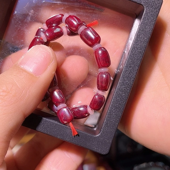 天然辰砂好**连朱砂原矿手链