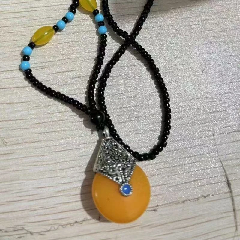 古法工艺精美米色米珠吊坠个人用具吊坠饰品