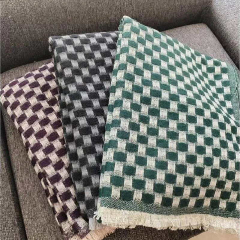 【凯米尔】YRW5007棋盘格羊毛毯子