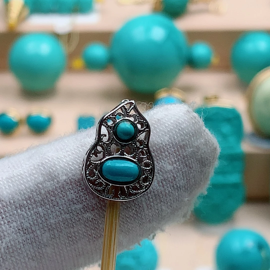 绿松石银S925镶嵌配饰