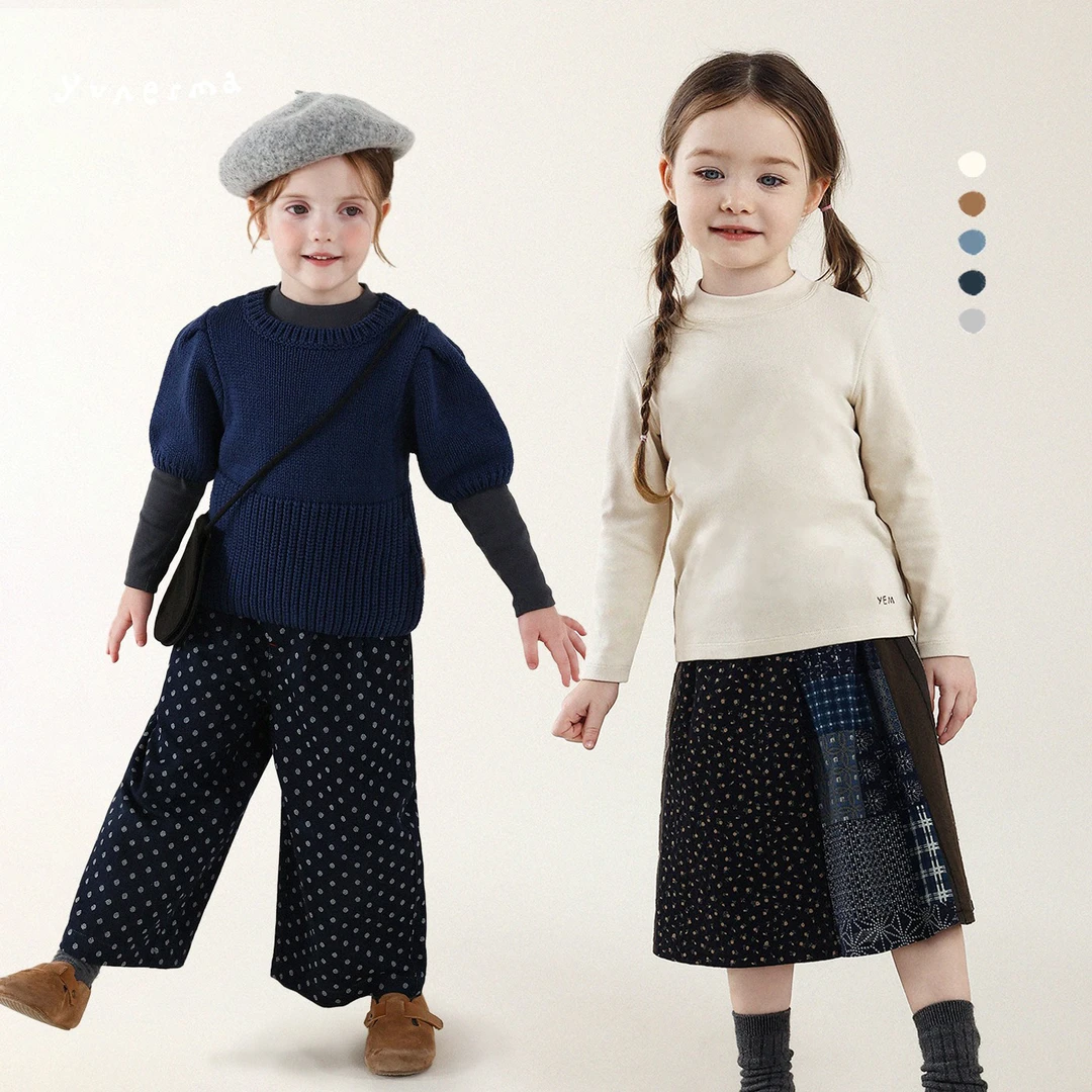 允儿妈女童秋季新款百搭半高领打底衫宝宝春秋时尚T恤儿童上衣潮