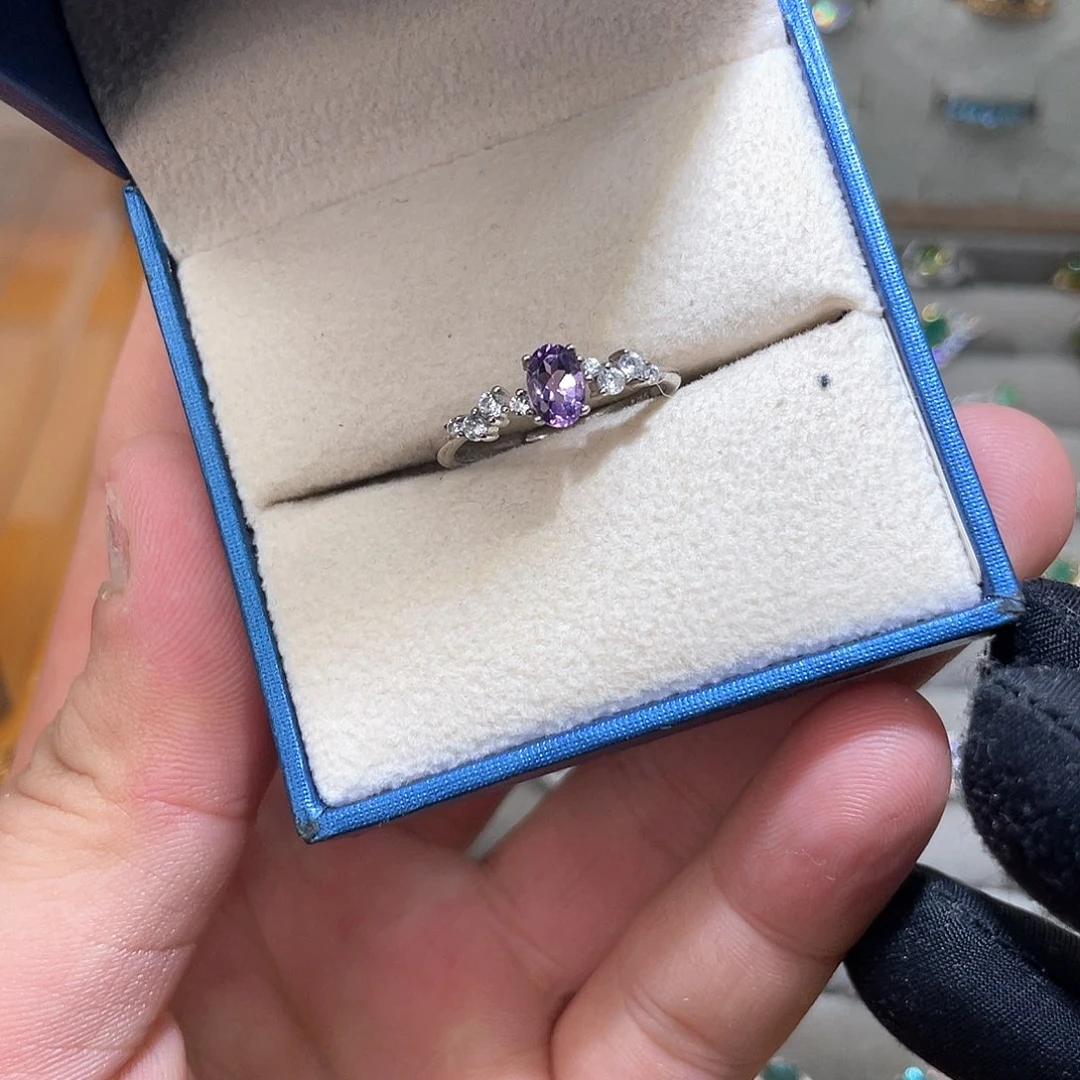 银S925镶嵌戒指紫晶