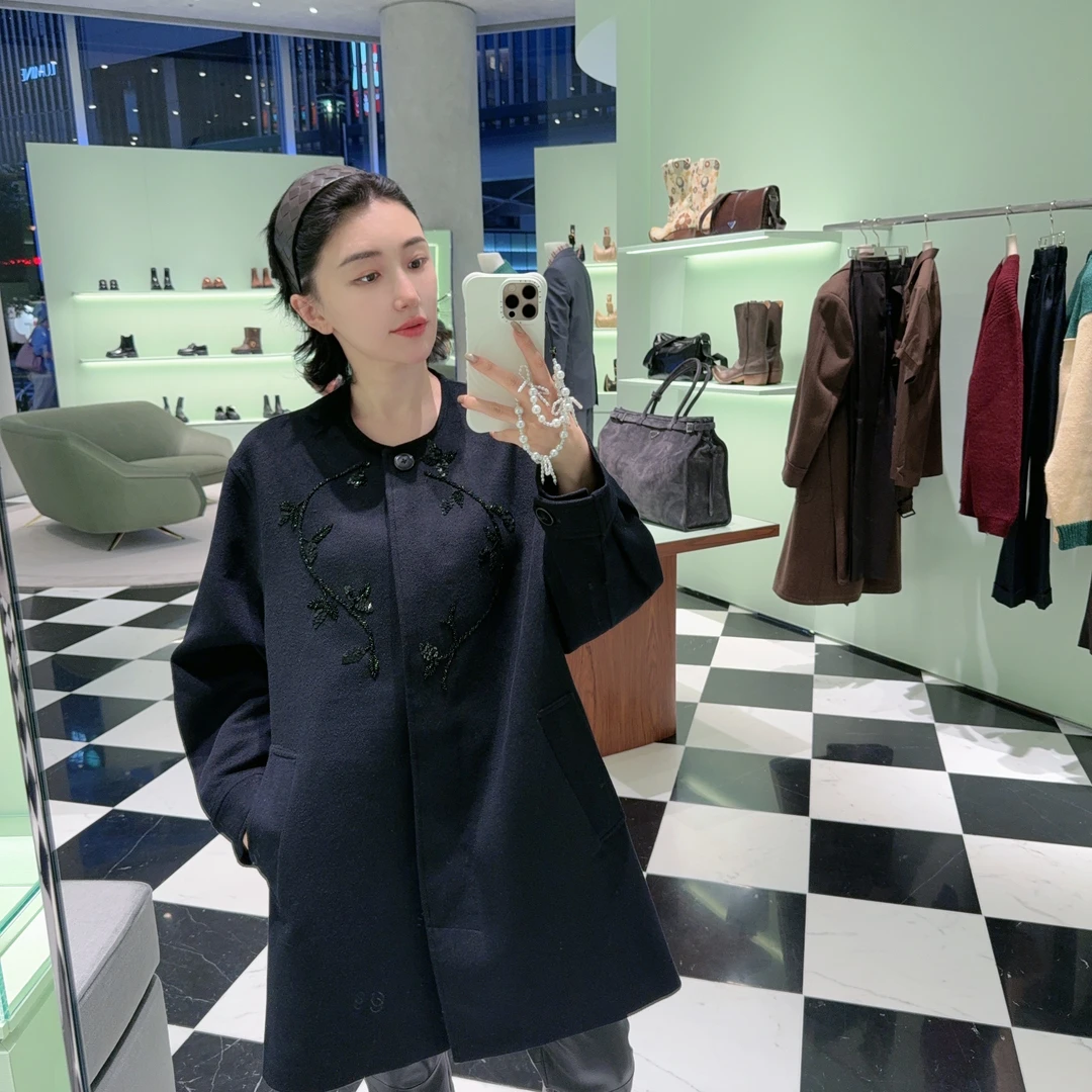 Betty Bairn “佩斯利”意式山羊绒高级气质奢牌呢大衣25B-BW1077