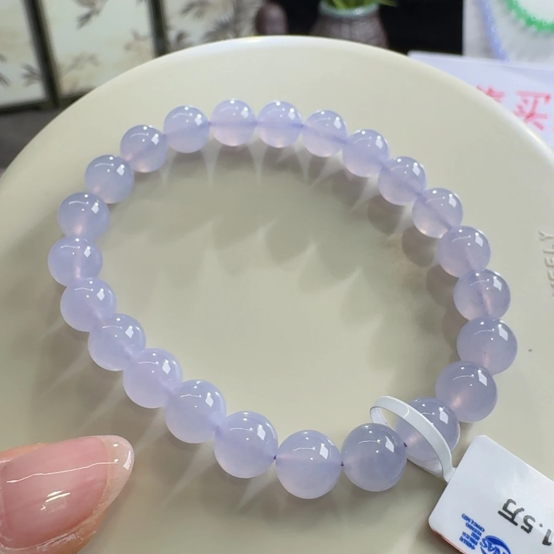 未镶嵌手链翡翠冰胶粉紫单圈8mm
