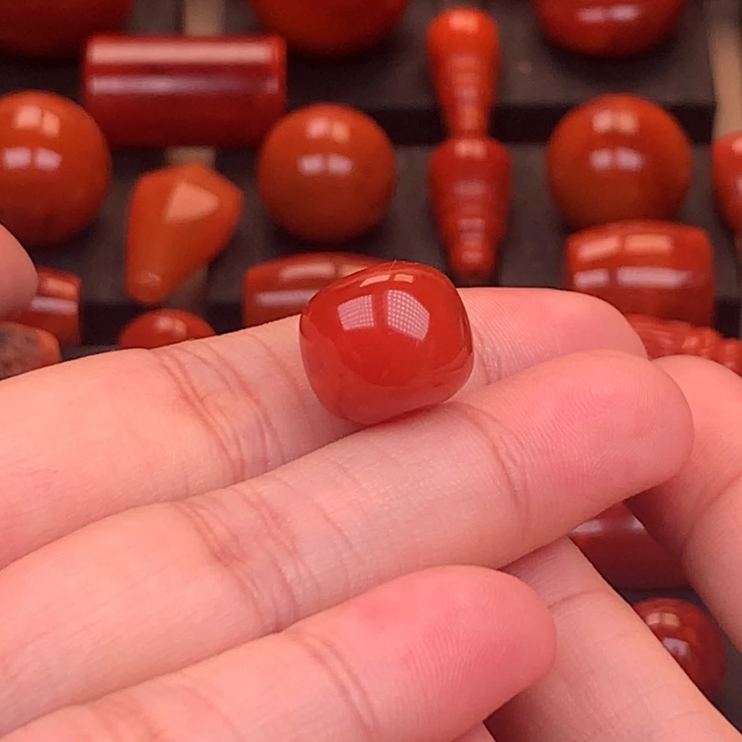 南红玛瑙未镶嵌原矿老型单珠13.2mm