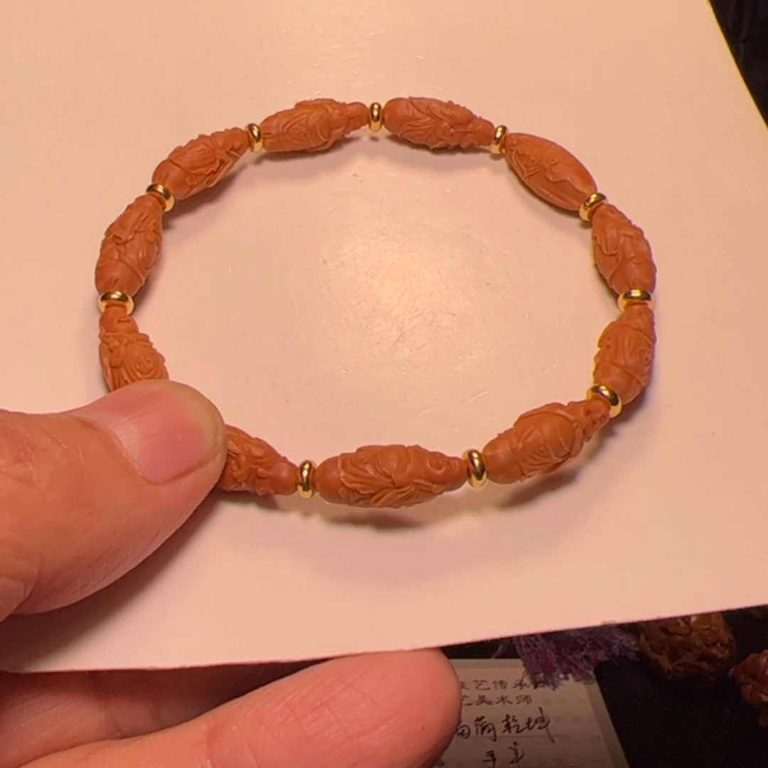 东***玉手串橄榄核福满乾坤