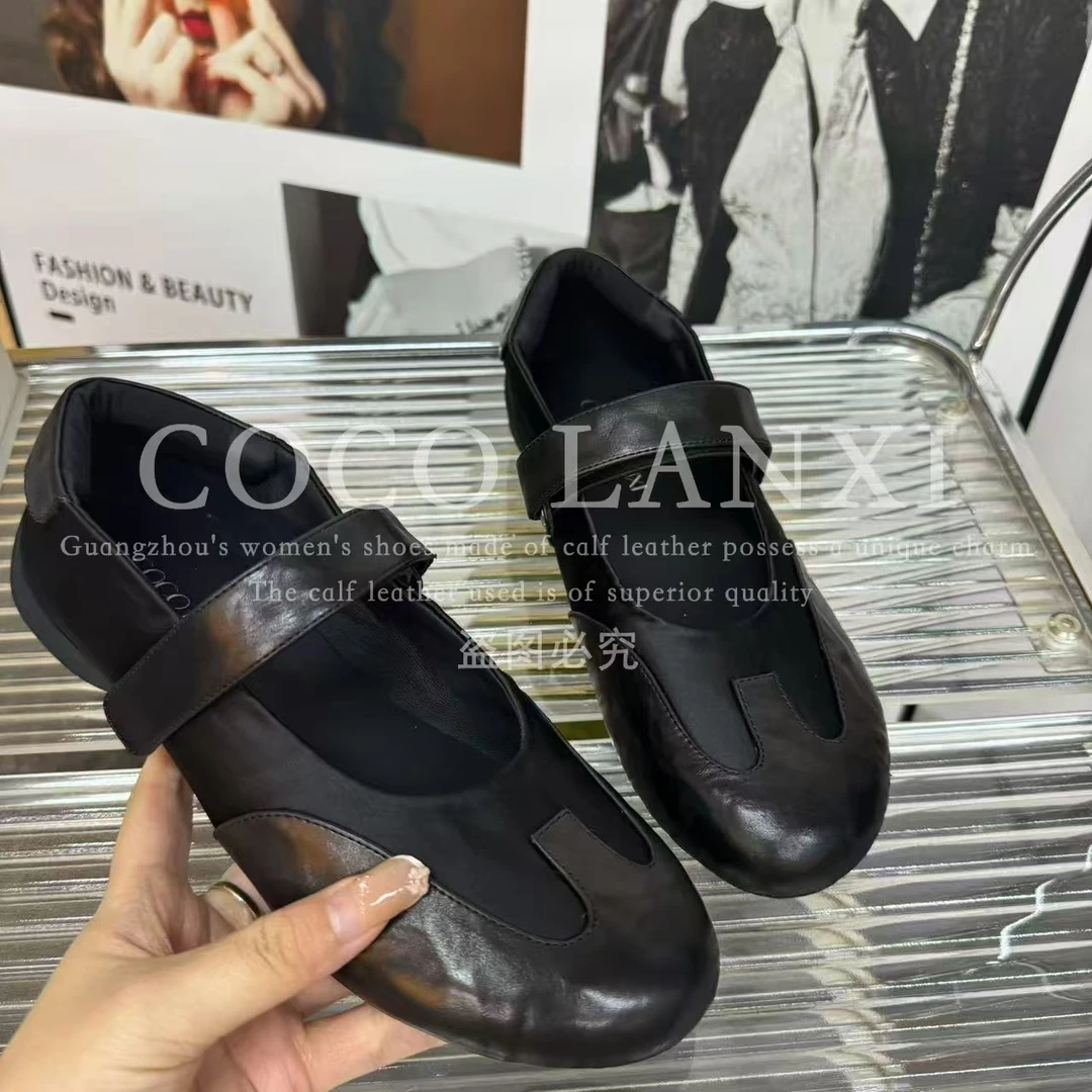 【COCO  LANXI】高奢云感时尚魔术贴舒适休闲百搭高级单鞋25DX459LX