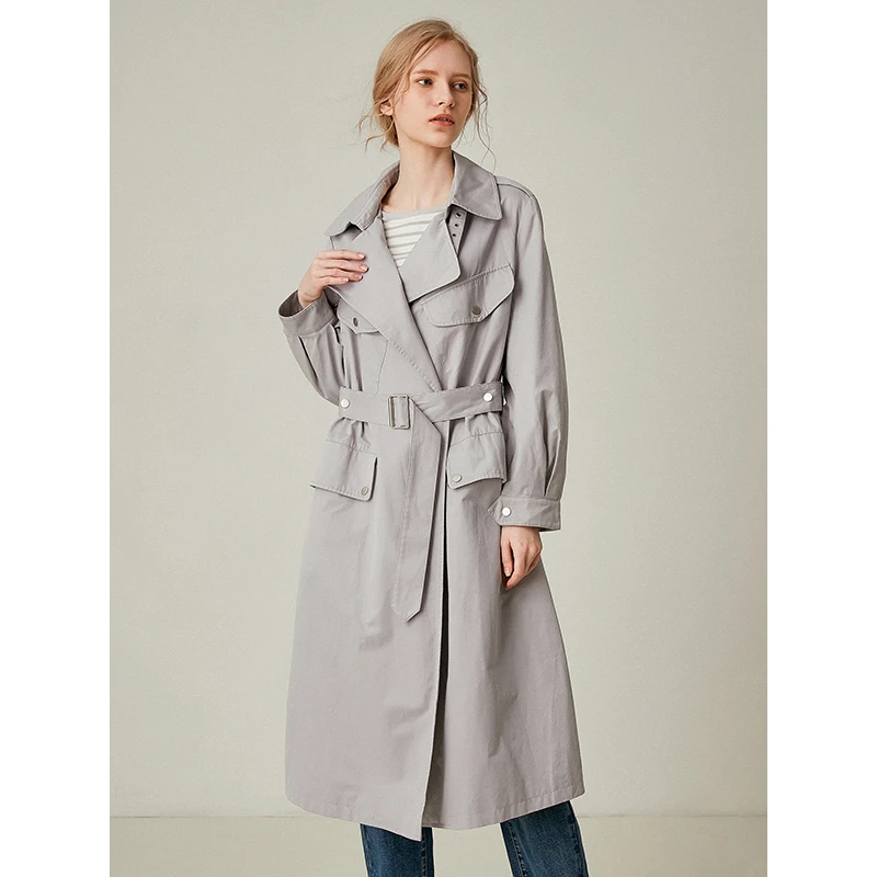 famecoco范可儿工装风衣外套女春秋气质大翻领商场同款F195AA005