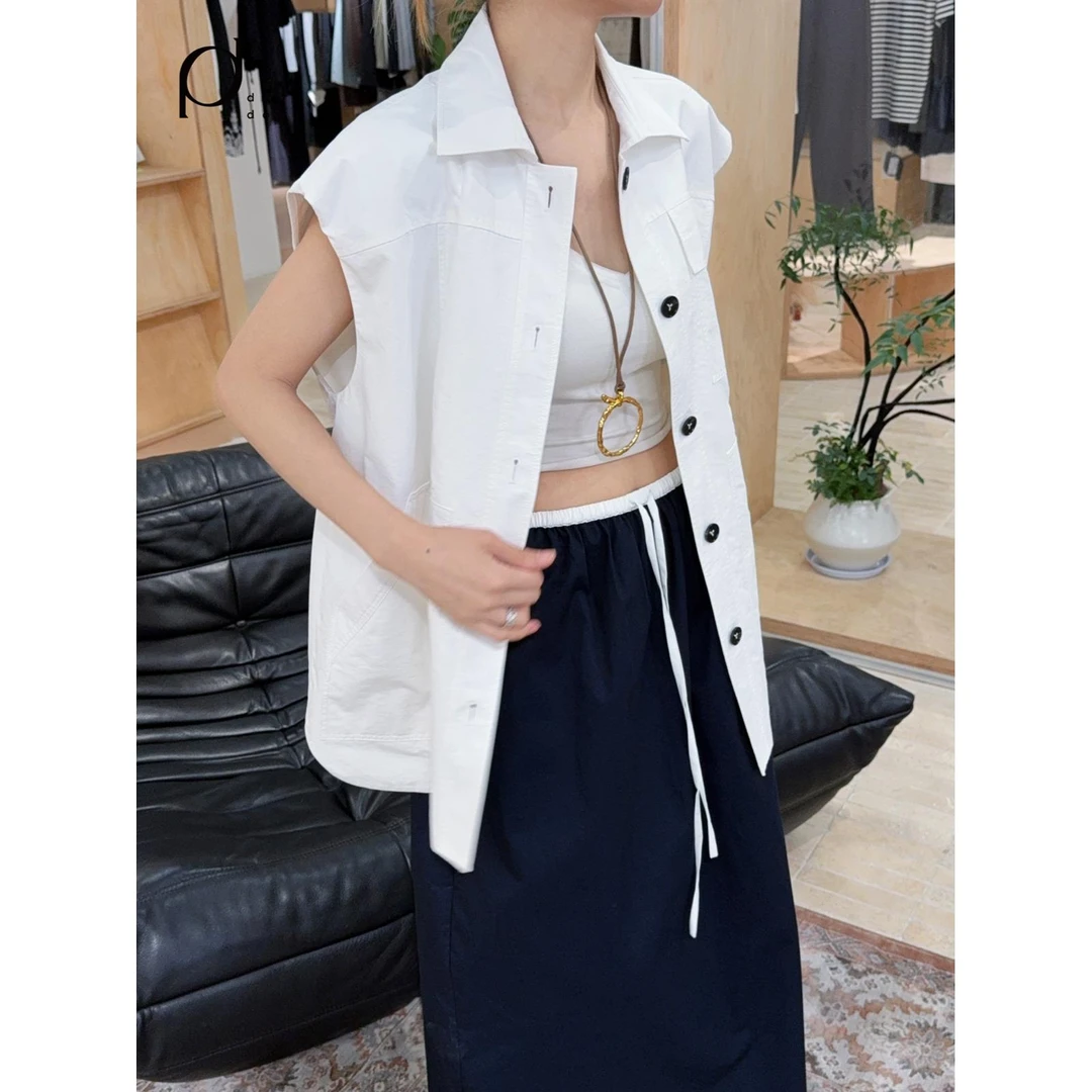YOEYYOU2025春廓型翻领工装无袖马夹女1899dopdop买手店