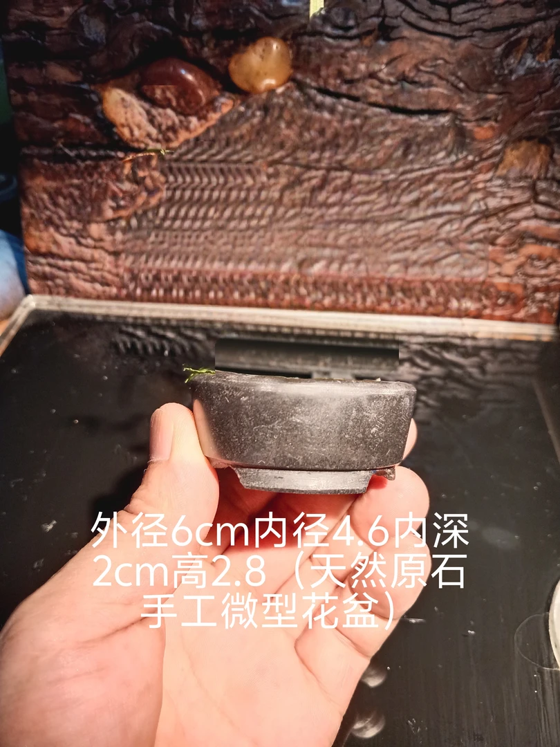 天然原石手工微型花盆可用做微型盆景种植微型绿植盆栽