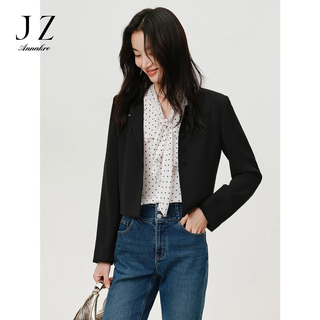 玖姿安娜蔻法式高级感气质通勤醋酸西装休闲外套女2025春季新款