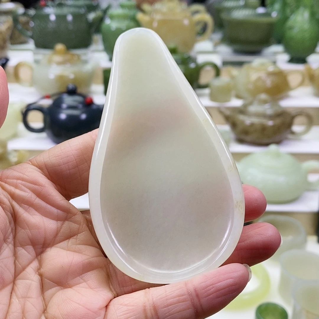 和田玉茶则未镶嵌
