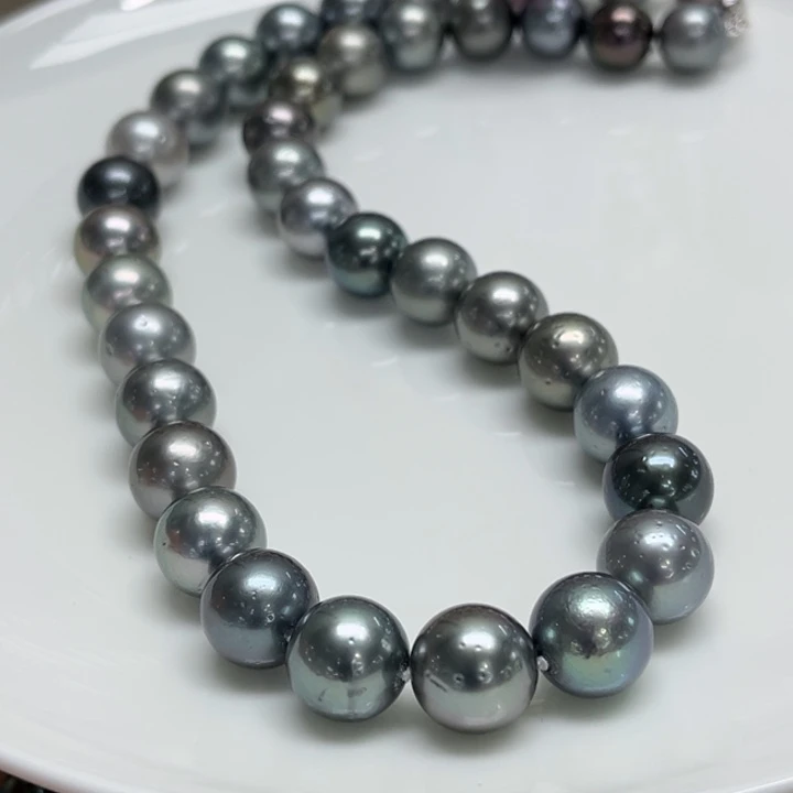 银S925镶嵌项链海水珍珠10-12mm122号