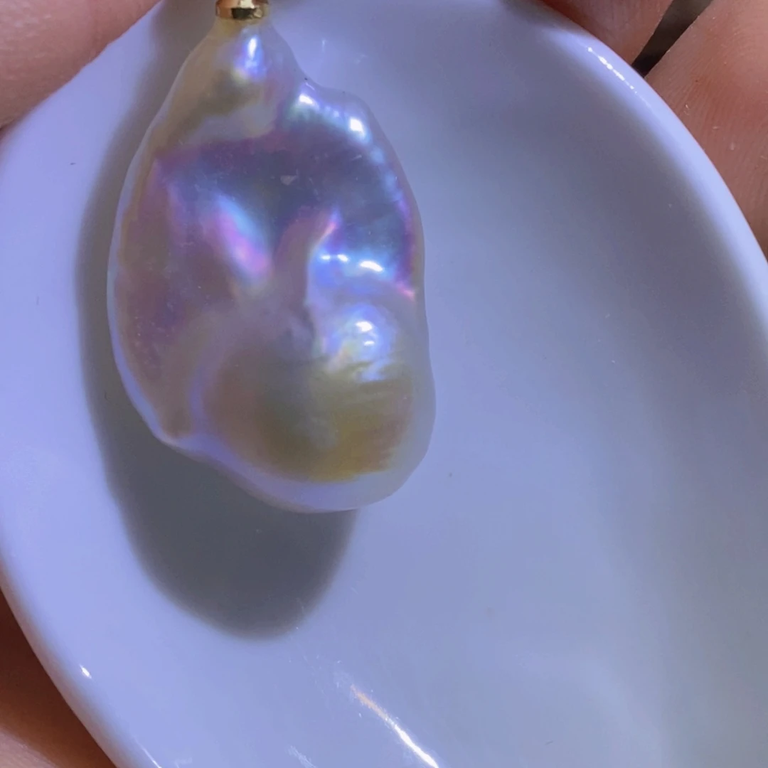 银S925镶嵌淡水珍珠微瑕