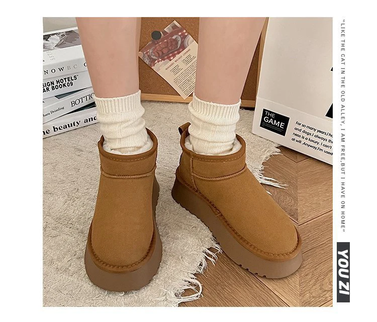休闲加厚加绒保暖冬季短筒雪地棉经典女士百搭新款雪地靴5853