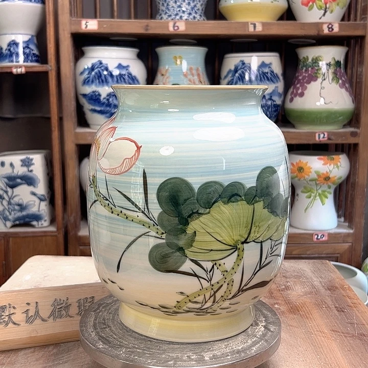 陶冬瓜油画徒弟荷花新款新款陶瓷陶瓷次品