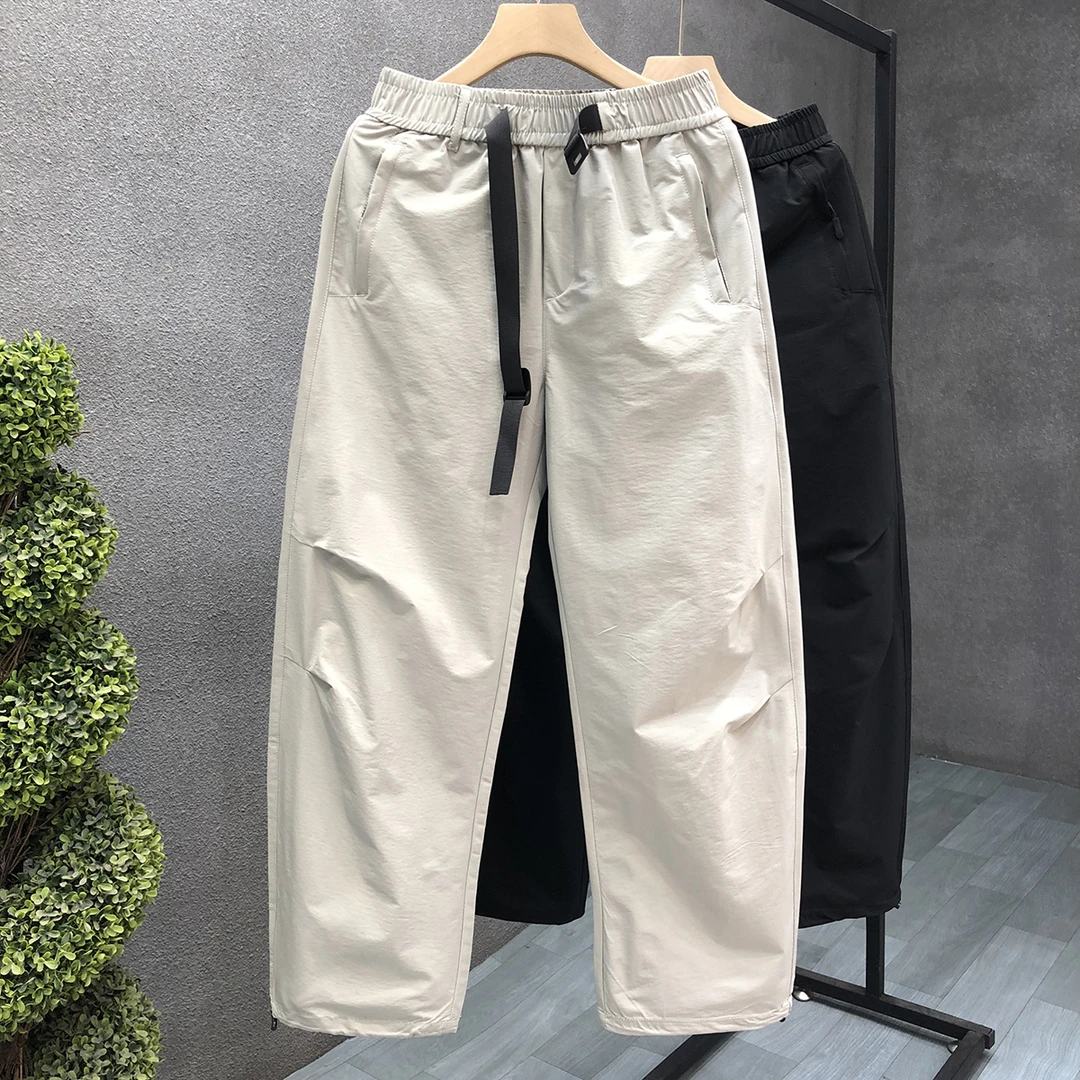 郎的美式基础百搭休闲裤男春装显瘦显高宽松直筒裤工装微喇长裤子