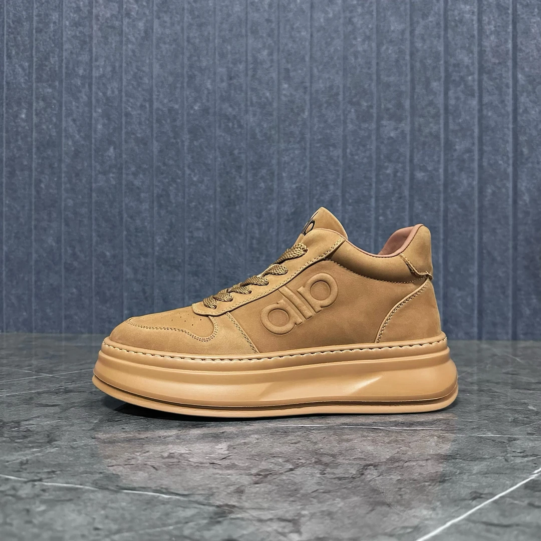 27033黄-头层牛皮男士时尚潮流中帮男鞋