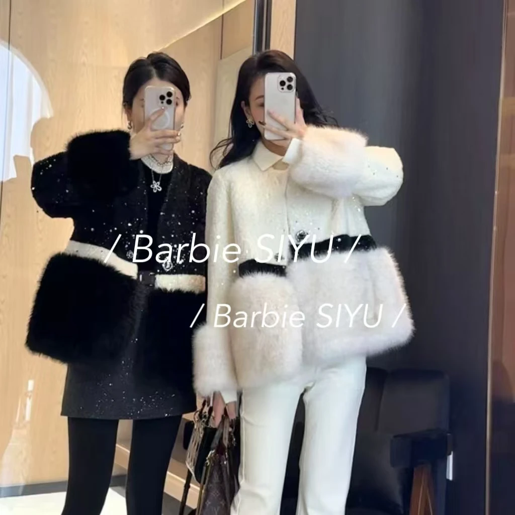 清~思宇【春和景明】8577冬季韩版重工气质百搭毛外套