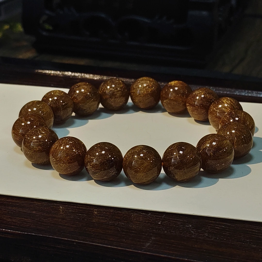 【书记甄选】天然发晶单圈手链 多样性发一件 约12mm 8034HT