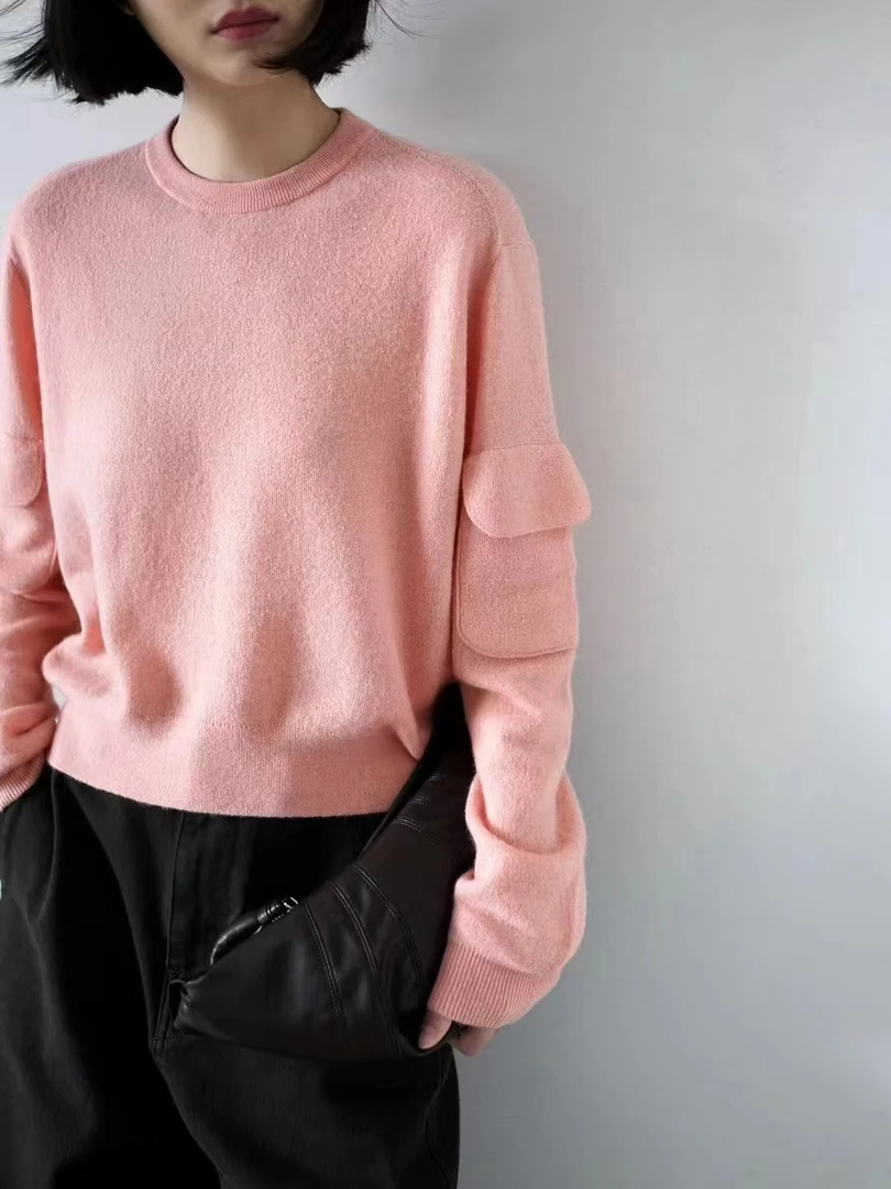 2025春款圆领休闲上衣女套衫