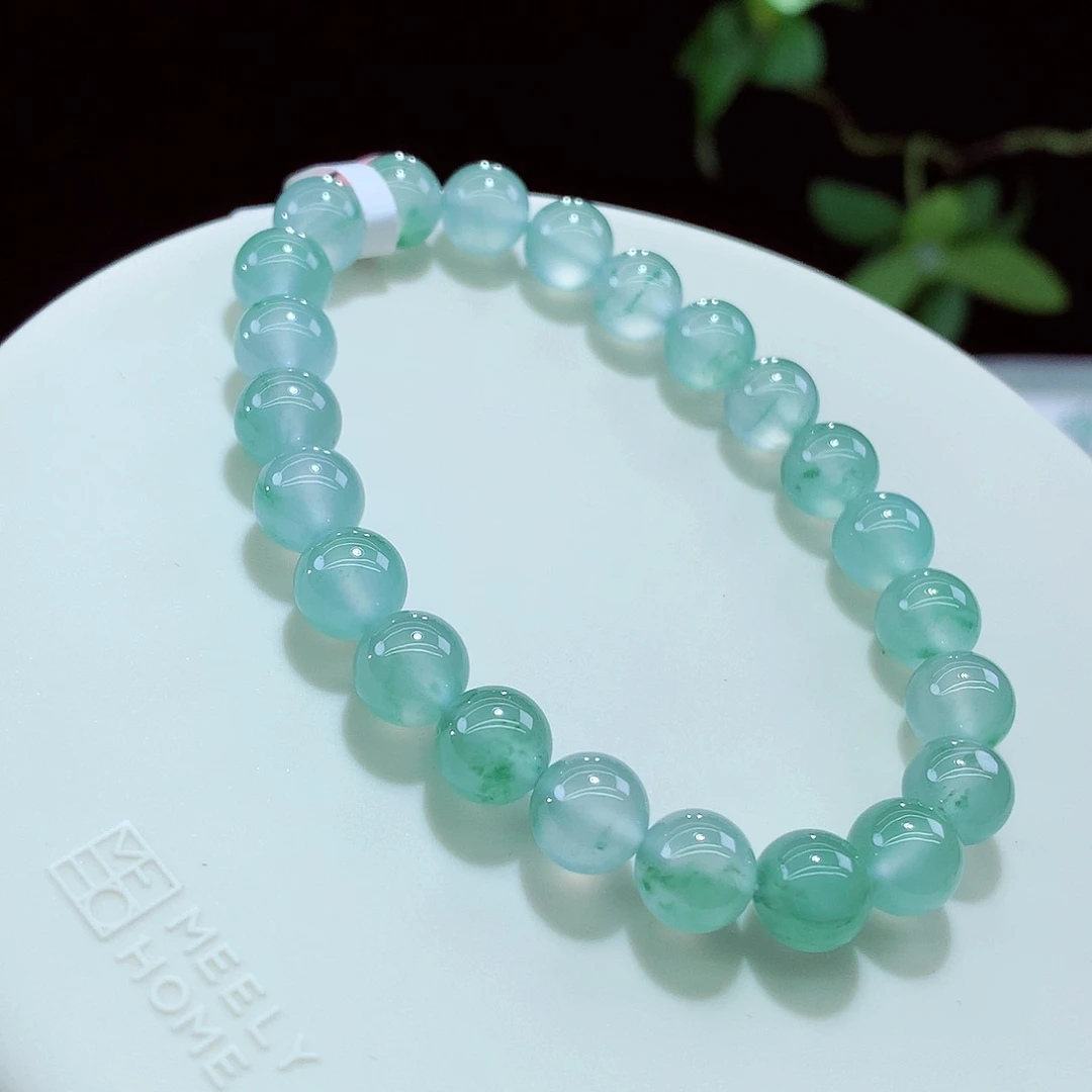 未镶嵌手链翡翠意境感飘花卡8mm