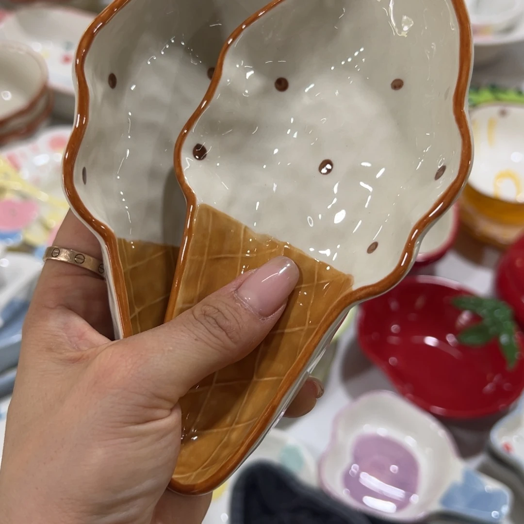 瓷片高温陶瓷釉下彩正品3个