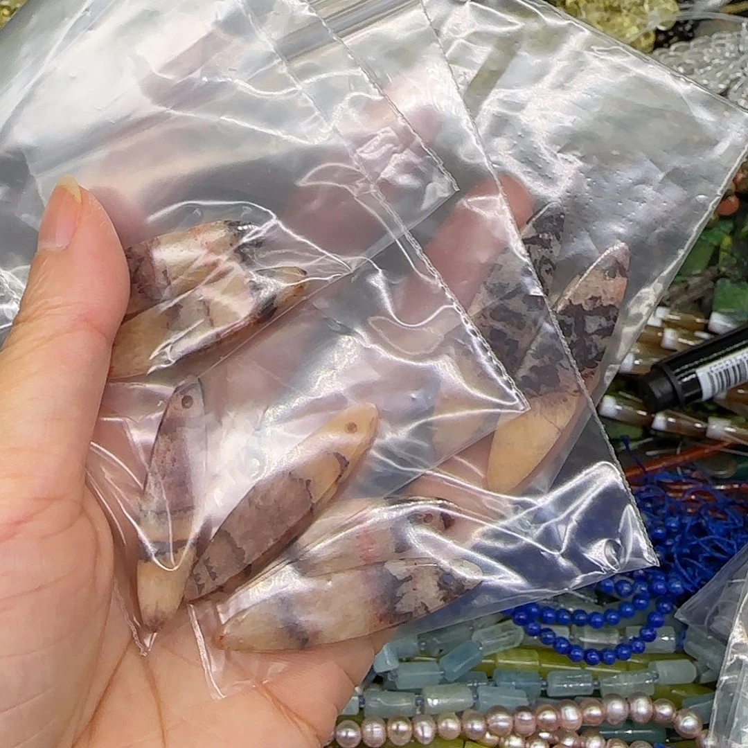 玛瑙/玉髓合金珠宝半成品方解石一对03