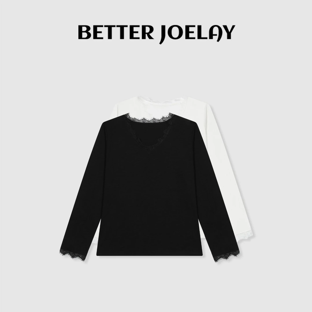 BETTER JOELAY-【维多密语】时尚百搭T恤长袖简约休闲风Z5994