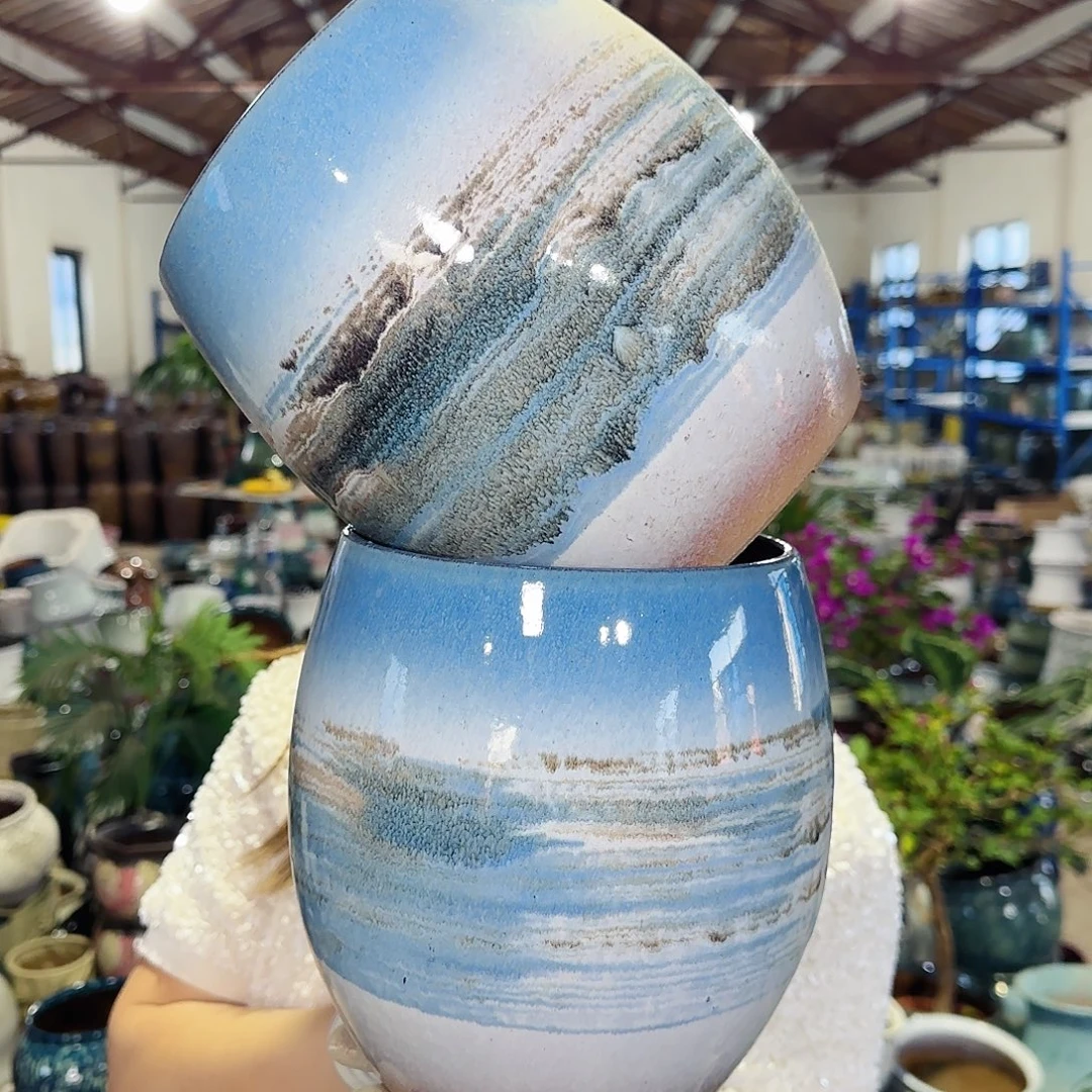 紫砂花盆高20口16