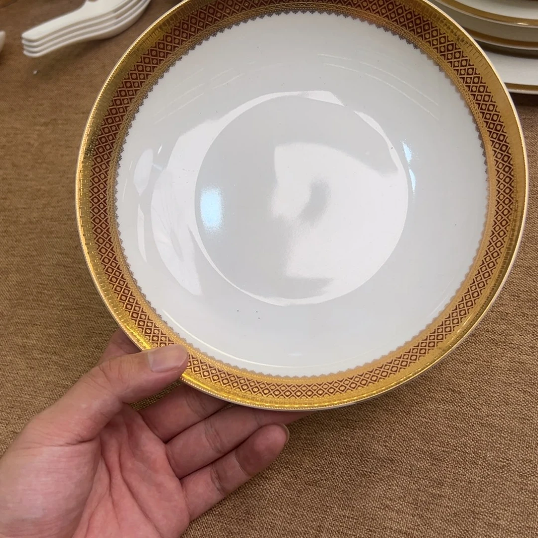 瓷片8寸深菜盘两个一单尾单