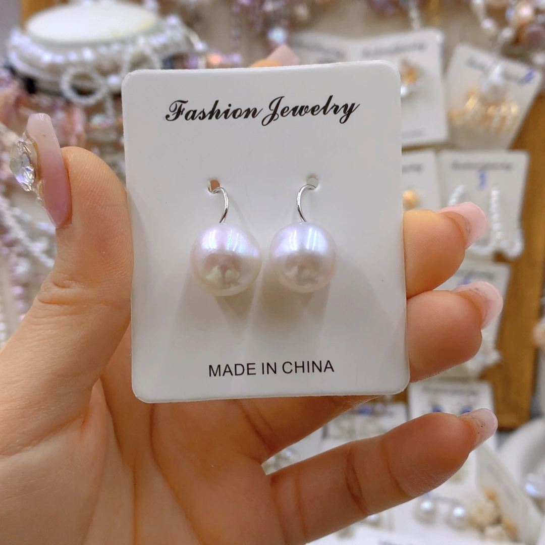 淡水珍珠耳饰银S925镶嵌