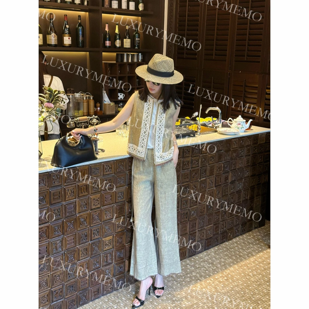 LUXURYMEMO【安妮茶会】法国质感美学高端亚麻浪漫随性复古老钱套装