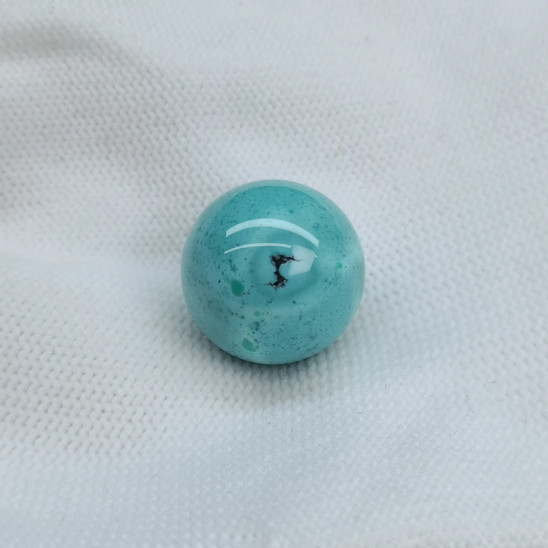 原矿高瓷特色绿松石莫兰迪天眼圆珠 直径17.4MM重8g