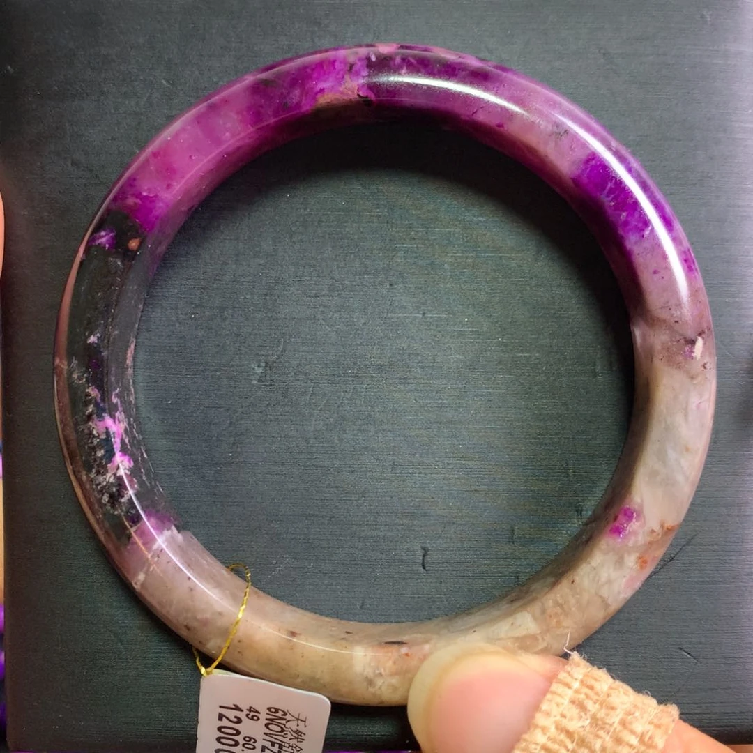 苏纪石（舒俱来）未镶嵌蛋花桃红手镯60