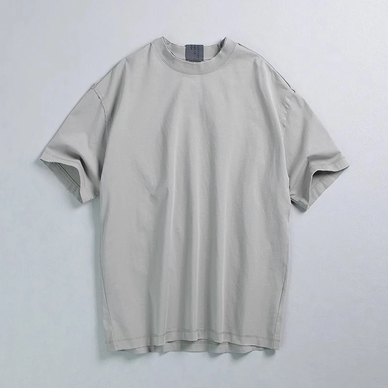 美式复古简约百搭圆领纯棉短袖T恤男士夏季t恤新款潮牌ins纯色