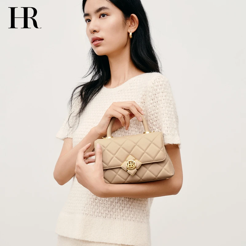 【圣诞礼物】HR赫莲娜女包四叶草手提包纳帕牛皮单肩包