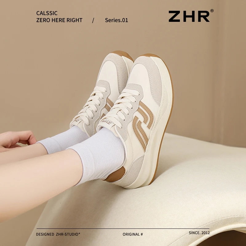 厚底阿甘鞋女户外运动通勤休闲鞋2025春季舒适软底运动鞋