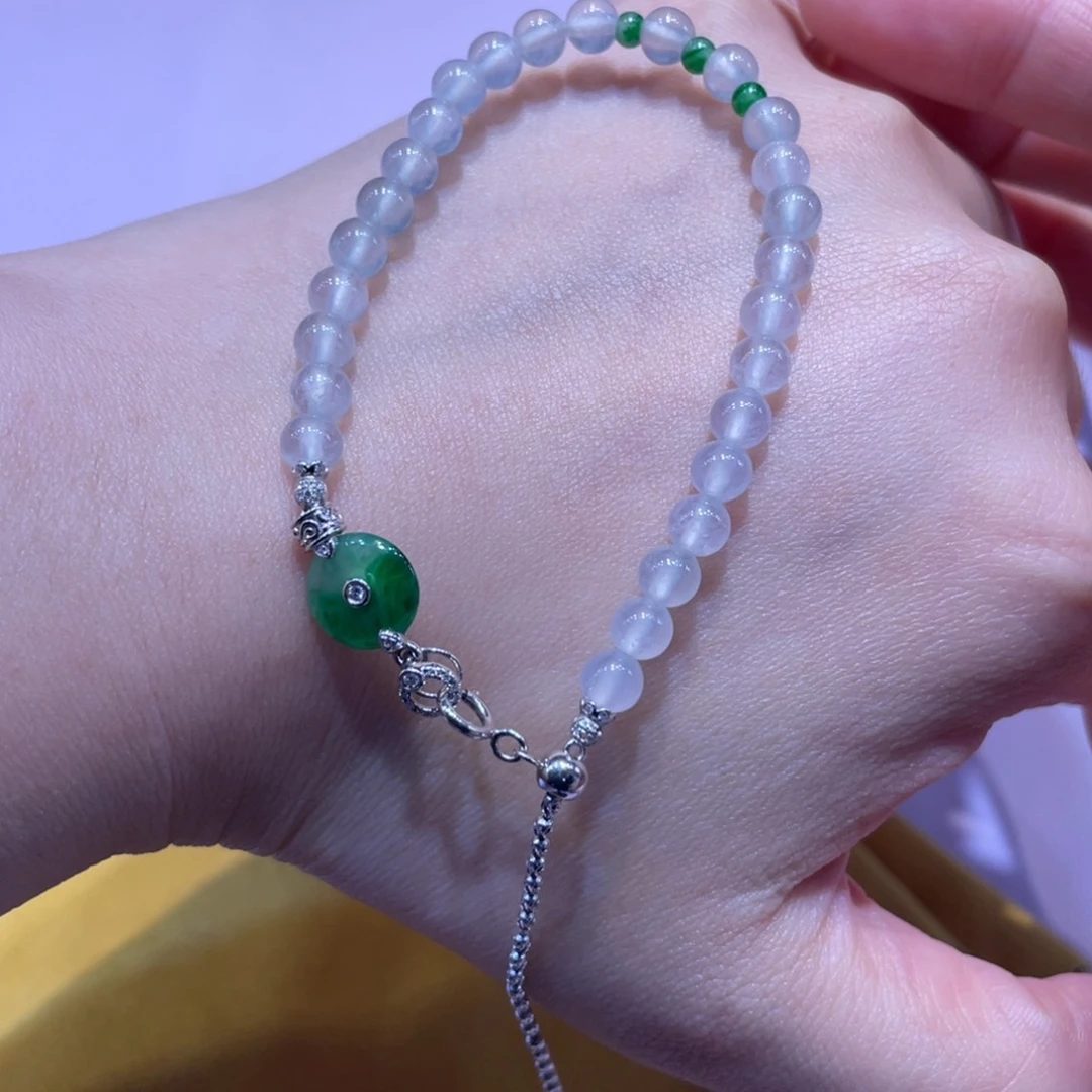 18K金镶嵌手链翡翠珠链