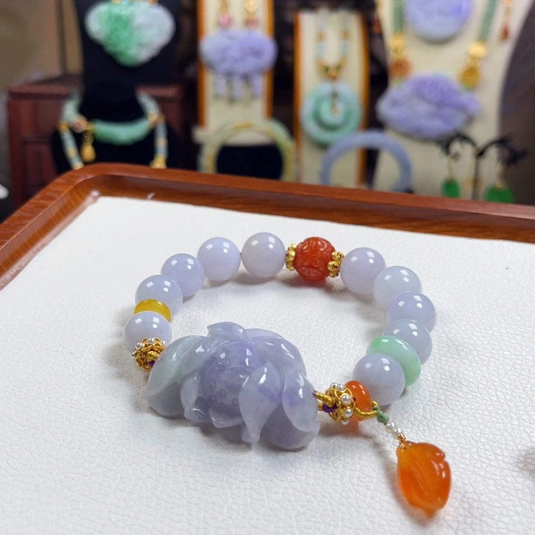 翡翠未镶嵌毛衣链天然