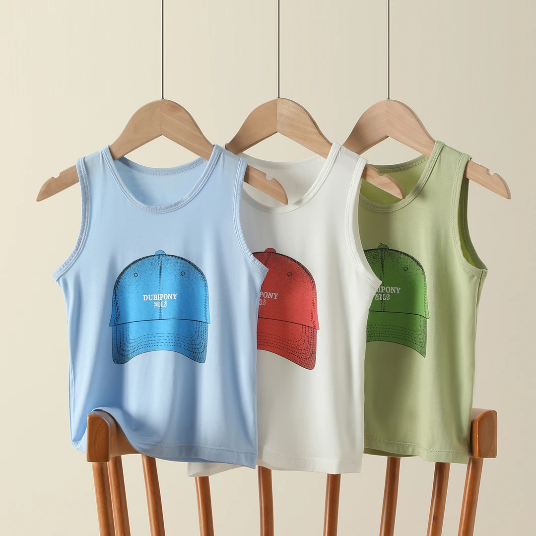 A类莫代尔儿童背心男童女童夏季薄款宝宝无袖打底睡衣吊带优可丝