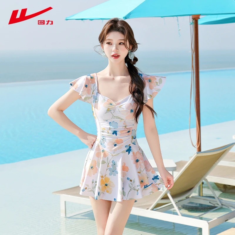 回力泳衣女高级感遮肉海边度假绝美性感游泳温泉度假泳衣15009A