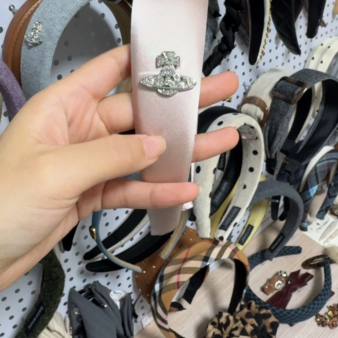 醋酸（人造纤维）铁合金粉色发箍