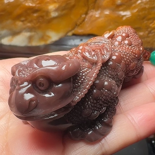 昌化石昌化朱砂手把件