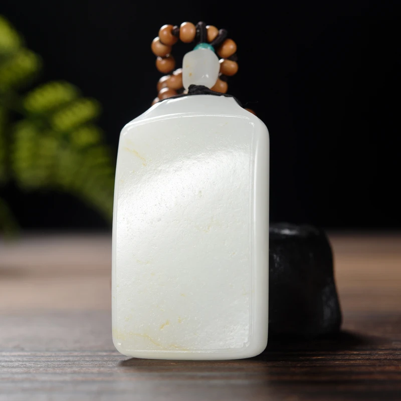 收藏级极品，新疆和田玉羊脂白玉平安无事牌